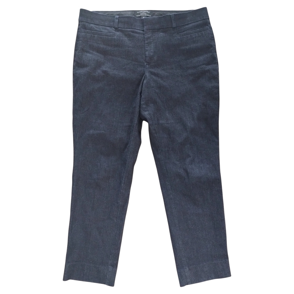Banana Republic Sloan Crop Denim Pants Chambray Slim Mid Rise 10 - Picture 3 of 7